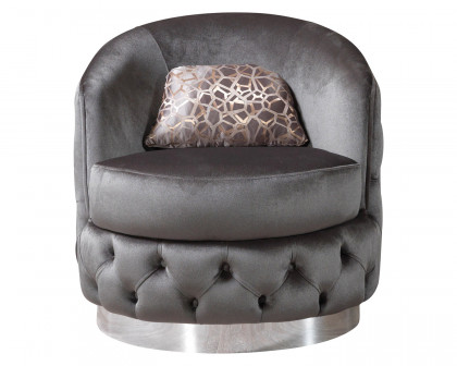 Nova Lupino Gray Velvet Chair