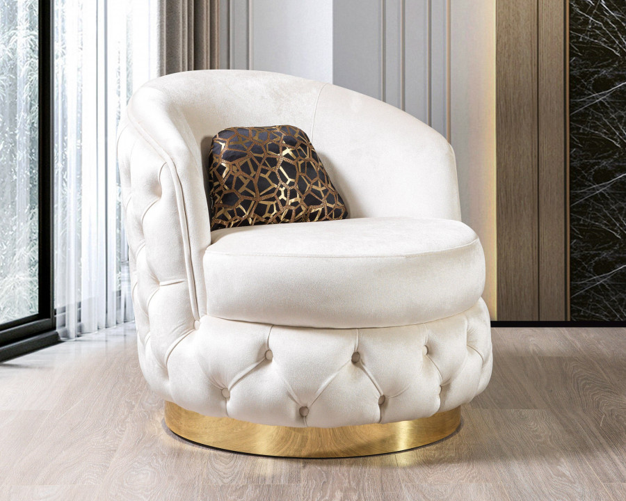 Nova Lupino Ivory Velvet Chair