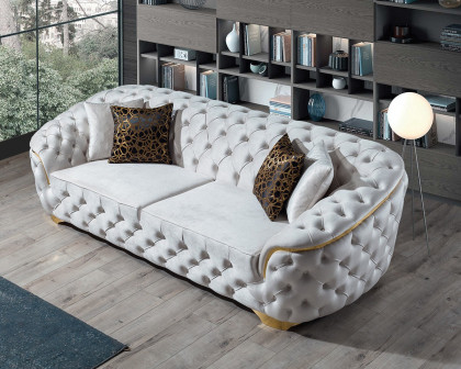 Nova - Lupino Ivory Velvet Sofa