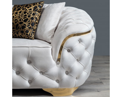 Nova - Lupino Ivory Velvet Sofa