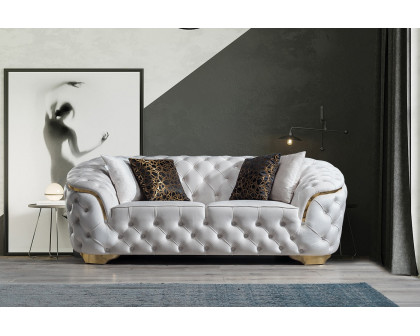 Nova Lupino Velvet Sofa & Loveseat - Ivory