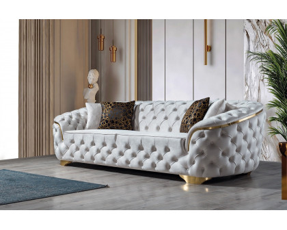 Nova Lupino Velvet Sofa & Loveseat - Ivory