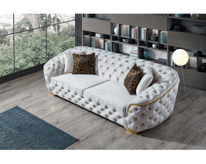 Nova Lupino Velvet Sofa & Loveseat - Ivory