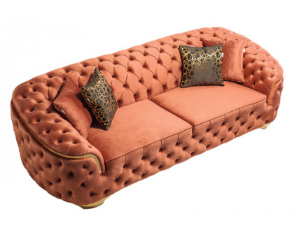 Nova Lupino Velvet Sofa & Loveseat - Orange