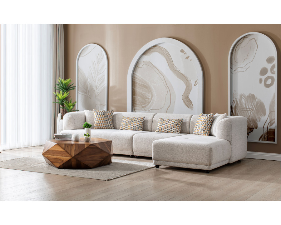 Nova - Lyna Ivory 3 Pc 144" RAF Sectional