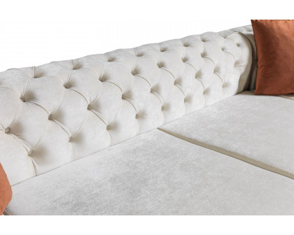 Nova - Matilda Velvet Double Chaise Sectional in Ivory