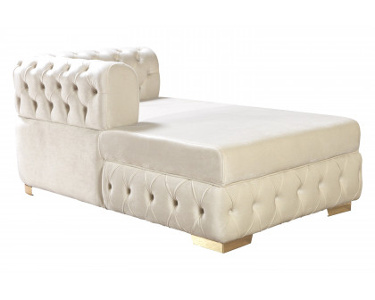 Nova - Matilda Velvet Double Chaise Sectional in Ivory