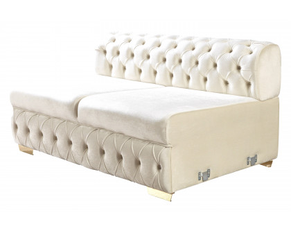 Nova - Matilda Velvet Double Chaise Sectional in Ivory