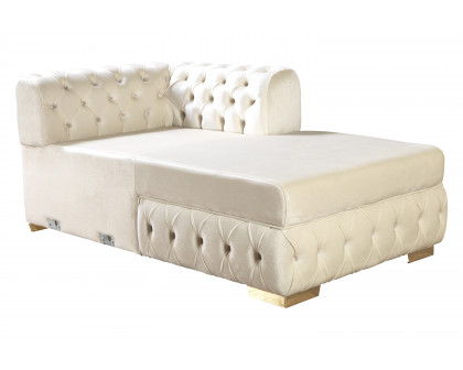 Nova - Matilda Velvet Double Chaise Sectional in Ivory