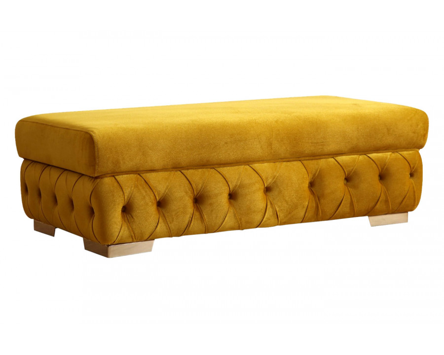 Nova - Matilda Velvet Rectangle Ottoman in Mustard