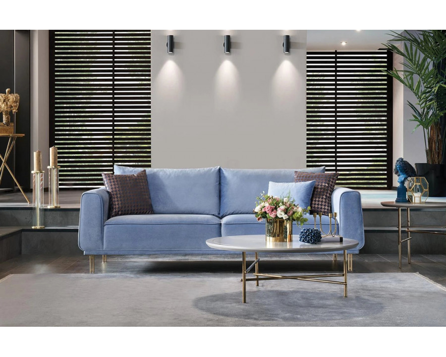 Nova - Merida 3-Seater Sofa in Blue/Gold