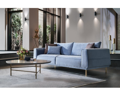 Nova - Merida 3-Seater Sofa in Blue/Gold