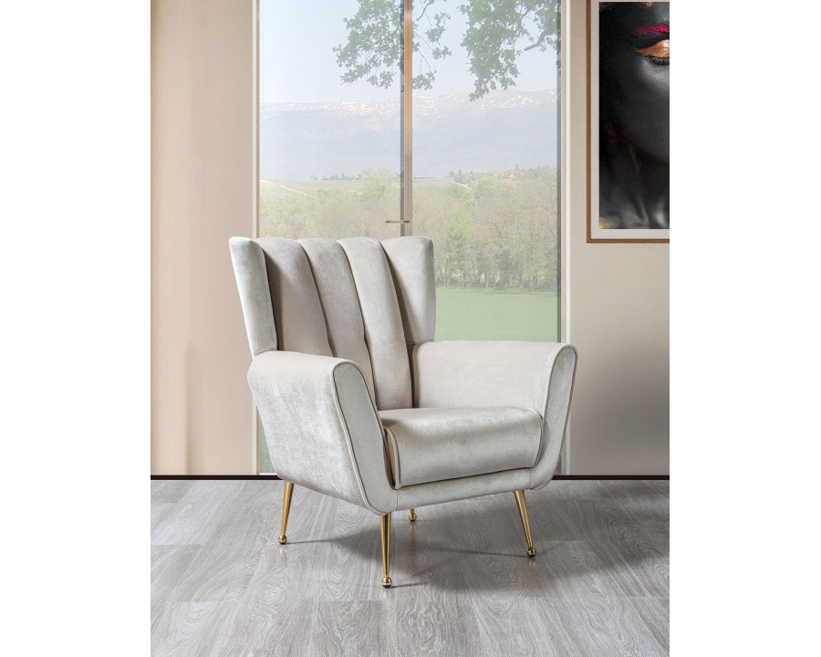 Nova Merida Ivory Velvet Chair