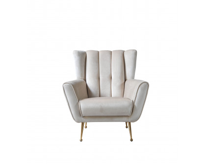 Nova Merida Ivory Velvet Chair