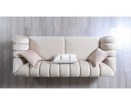 Nova Merida Ivory Velvet Sofa 92" & Loveseat 72"