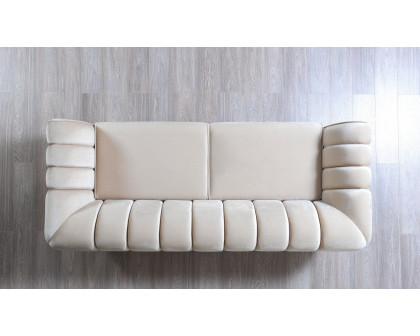 Nova Merida Ivory Velvet Sofa 92" & Loveseat 72"