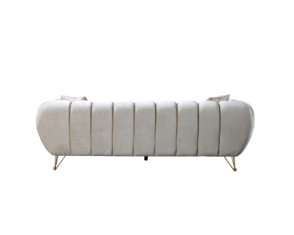 Nova Merida Ivory Velvet Sofa 92" & Loveseat 72"