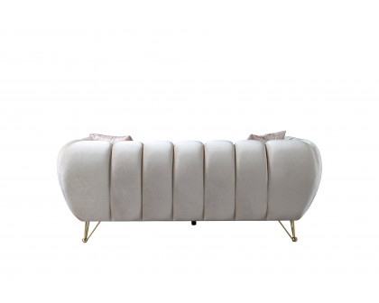 Nova Merida Ivory Velvet Sofa 92" & Loveseat 72"