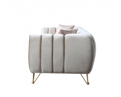 Nova Merida Ivory Velvet Sofa 92" & Loveseat 72"