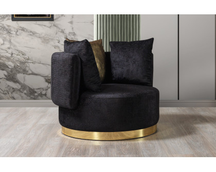 Nova Michelle Velvet Chair - Black