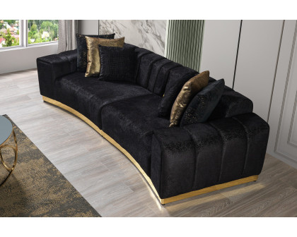 Nova Michelle Velvet Curved Sectional - Black