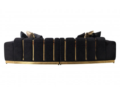 Nova Michelle Velvet Curved Sectional - Black