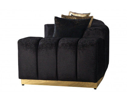 Nova Michelle Velvet Curved Sectional - Black