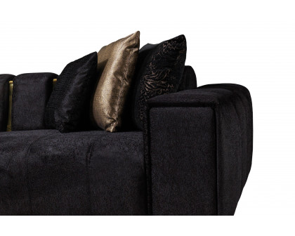 Nova Michelle Velvet Curved Sectional - Black