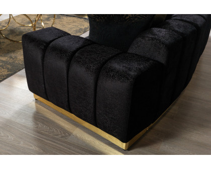 Nova Michelle Velvet Curved Sectional - Black