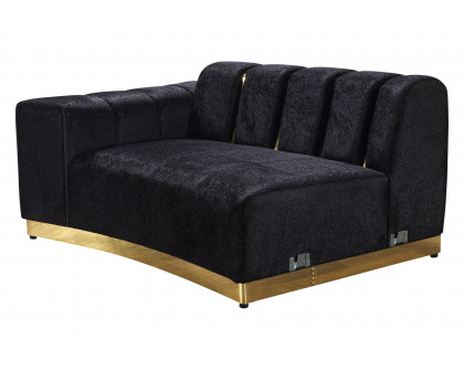 Nova Michelle Velvet Curved Sectional - Black