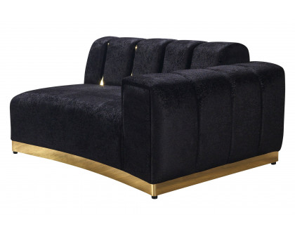 Nova Michelle Velvet Curved Sectional - Black