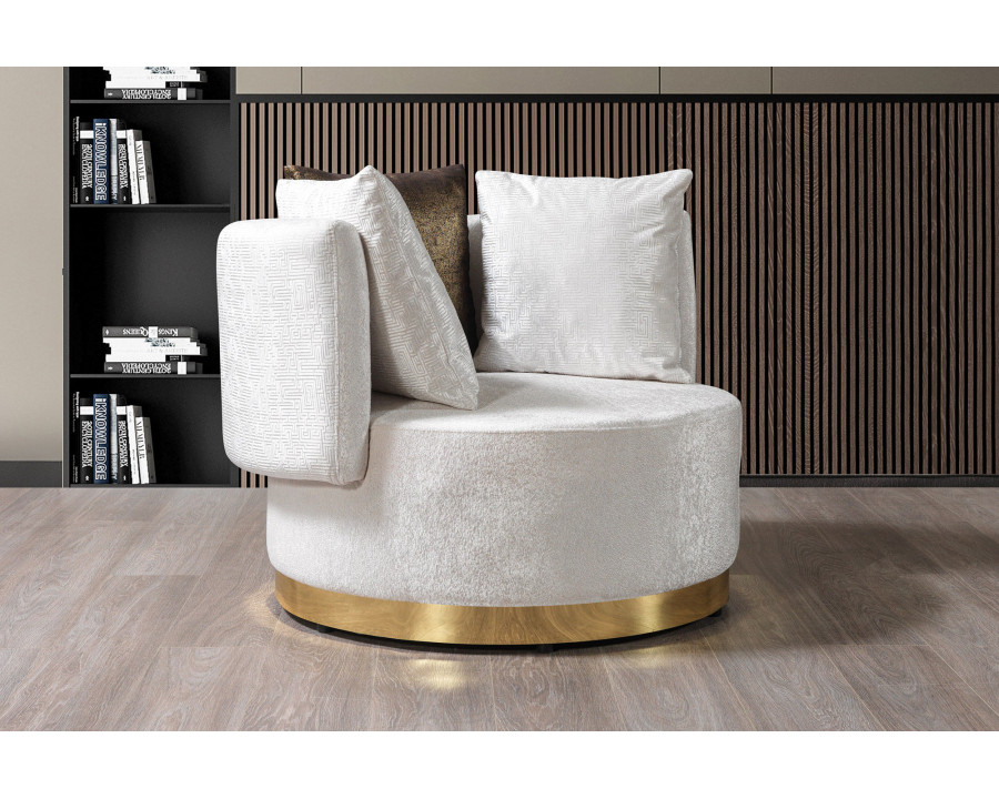 Nova Michelle Velvet Chair - Ivory