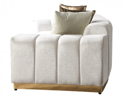 Nova Michelle Velvet Curved Sectional - Ivory