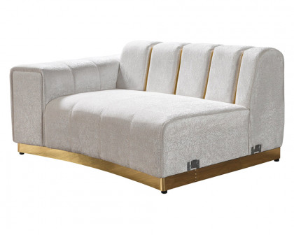 Nova Michelle Velvet Curved Sectional - Ivory