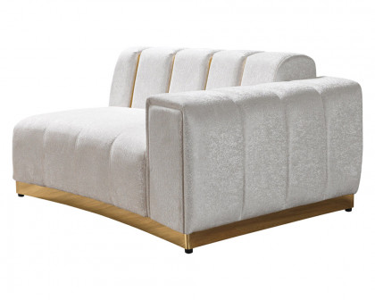 Nova Michelle Velvet Curved Sectional - Ivory