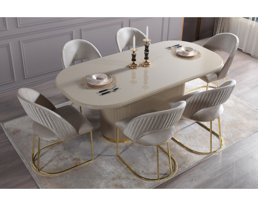 Nova - Milena 7-Piece Dining Set in Ivory