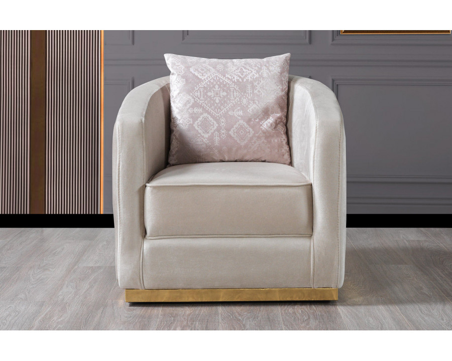 Nova - Milena Velvet Chair in Ivory