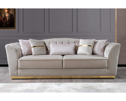 Nova - Milena Velvet Sofa & Loveseat in Ivory