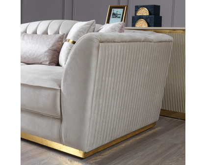 Nova - Milena Velvet Sofa & Loveseat in Ivory