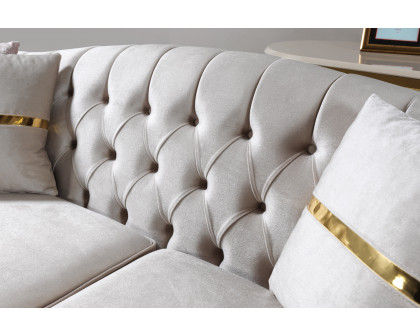 Nova - Milena Velvet Sofa & Loveseat in Ivory