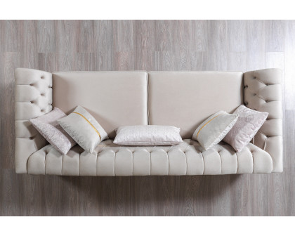 Nova - Milena Velvet Sofa & Loveseat in Ivory