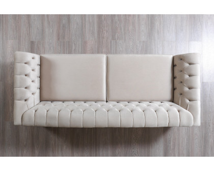 Nova - Milena Velvet Sofa & Loveseat in Ivory