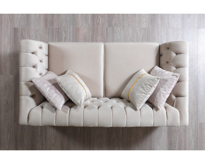 Nova - Milena Velvet Sofa & Loveseat in Ivory