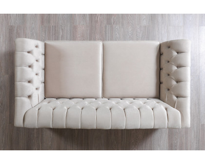 Nova - Milena Velvet Sofa & Loveseat in Ivory