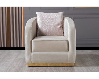 Nova - Milena Velvet Sofa & Loveseat in Ivory