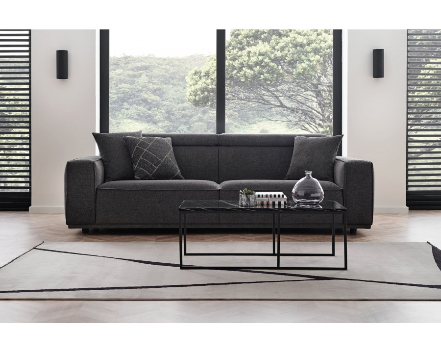 Nova - Milos 3-Seater Sofa in Black