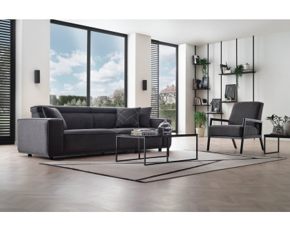 Nova - Milos 3-Seater Sofa in Black