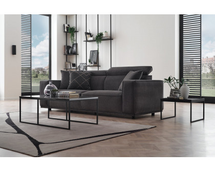 Nova - Milos 3-Seater Sofa in Black