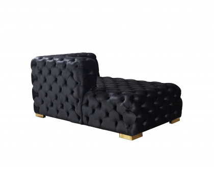 Nova Neva Black Velvet Double Chaise 138" Sectional