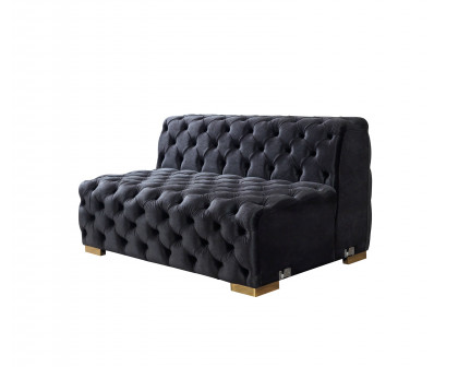 Nova Neva Black Velvet Double Chaise 138" Sectional